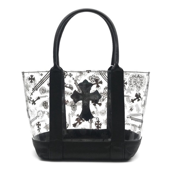 Chrome Hearts Handbags - Chrome Hearts Black PVC Cemetery Cross Patch Mini Tote Bag NWT